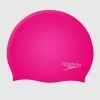 Speedo Plain Junior Moulded Silicone Cap Pink