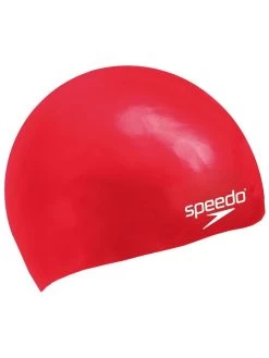 Speedo Junior Moulded Silicone Cap Red