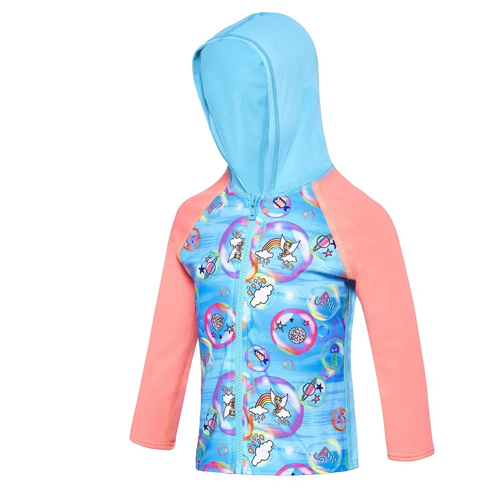 Speedo Toddler Girls Bubble World Hooded Long Sleeved Rashie - Image 2