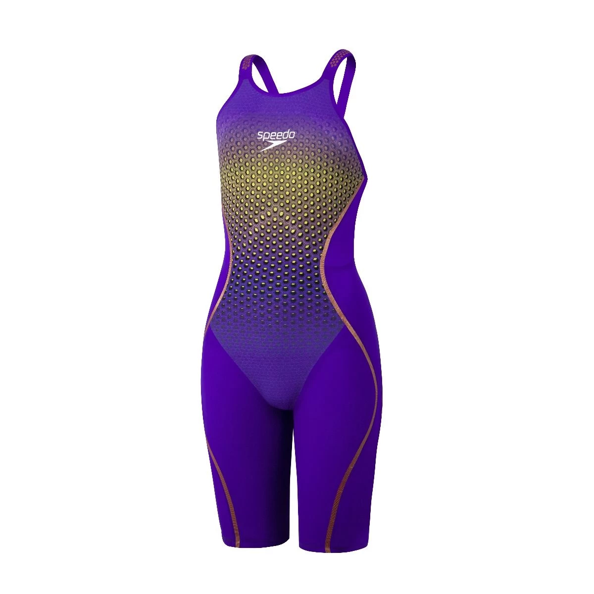 Speedo Womens Violet Yellow LZR Pure Intent Closedback Kneeskin - Image 3
