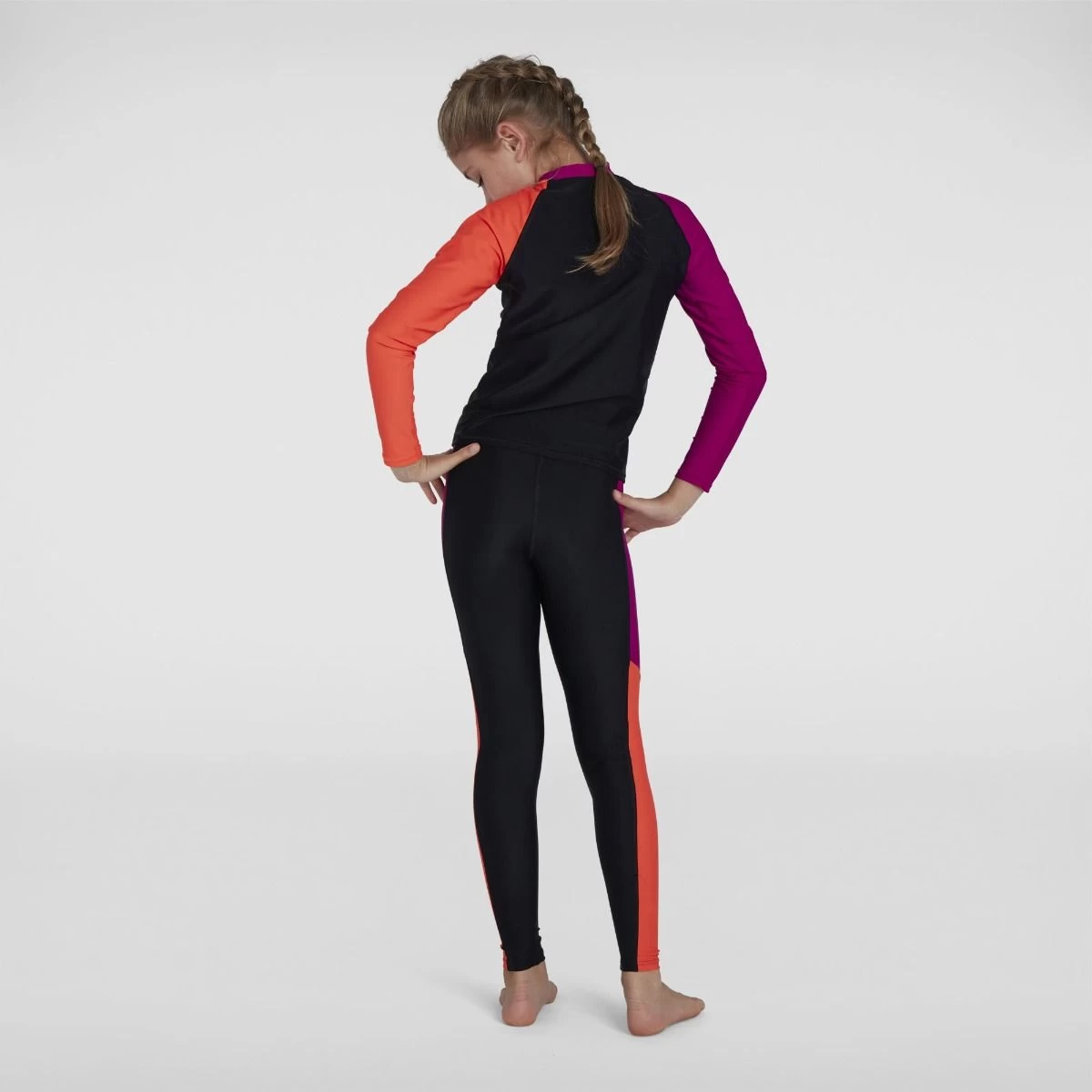 Speedo Girls Black Diva Essential Rash Top - Image 2