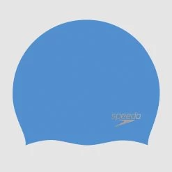 Speedo Blue Chrome Plain Moulded Silicone Cap