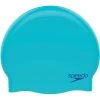 Speedo Junior Plain Moulded Silicone Cap Bondi Blue