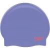 Speedo Junior Plain Moulded Silicone Cap Lilac/Red