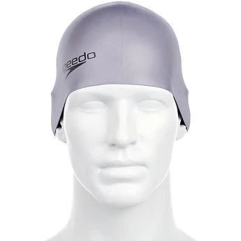 Speedo Plain Moulded Silicone Cap - Grey - Image 2