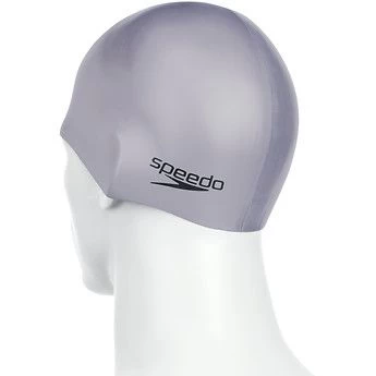 Speedo Plain Moulded Silicone Cap - Grey