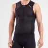 2XU Mens Compression Tri Singlet Black/Gold