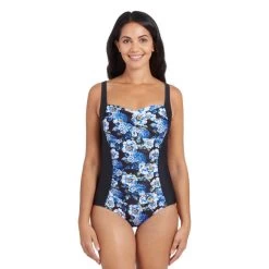 Zoggs Spring Blossom Ruched Front One Piece