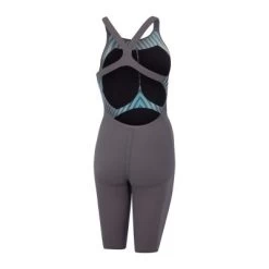 Speedo LZR Valor Openback Kneeskin Charcoal/Teal/Red