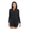 Zoggs Long Sleeve Womens Zip Sun Top